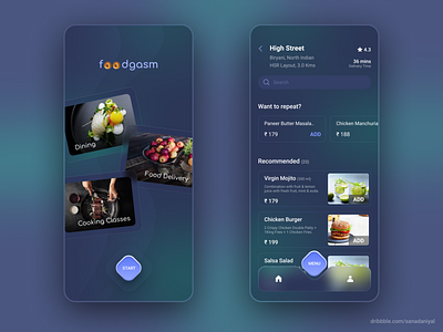 Foodgasm : Food Delivery app concept