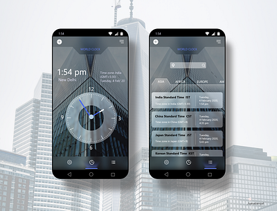 World Clock App User Interface Design app app design application clock design time ui ui ux user experience user interface ux watch web world clock