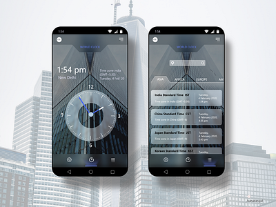 World Clock App User Interface Design