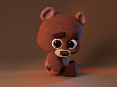cute little bear 3d 3dart 3dmodeling blender blender3d character characterdesign design digital3d digitalart