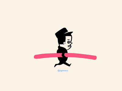 The man with a soft pink stick character gestalt graphic graphic design illustration man