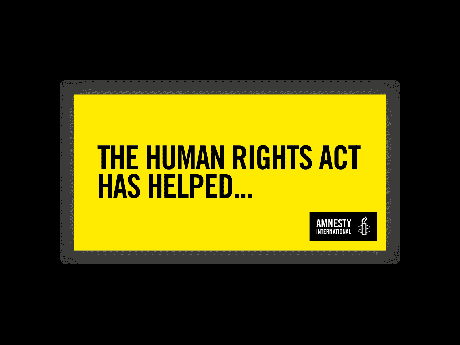 Amnesty International adobe after effects adobe illustrator advertising animation billboard charity design digital graphic design human rights motion graphics outdoor typography vector