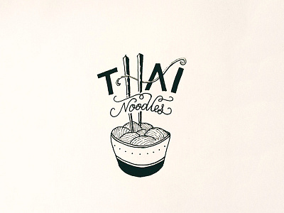 Thai Dribble illustration lettering noodles thai typography