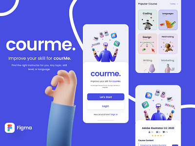 Courme - Learning Course App app courme course course app learning app mobile mobile app mobile design ui