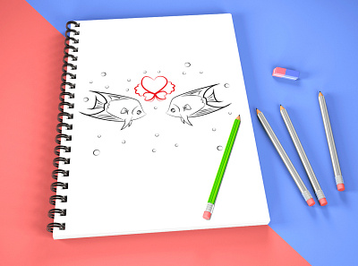 Favorite fish design illustration ui vector web