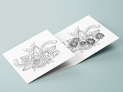 Flowers with white and black fringing design illustration ui vector web