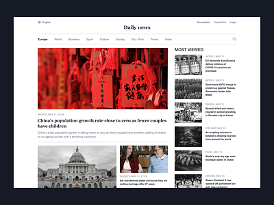 news clean figma flat minimalist news newspaper ui ux webdesign website