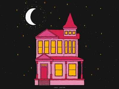 little old house house illustration night paper texture vector victorian