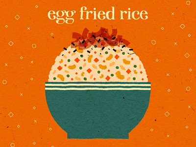 egg fried rice egg fried rice food food illustration illustration paper texture rice vector