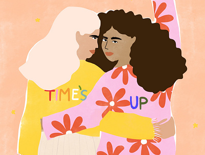 TIME'S UP x Alja Horvat best friends design drawing illustration illustration art painting pastel colors pro create
