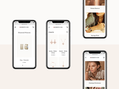 Roberto Coin — eCommerce Website brand catalog clean concept design jewelry luxury mobile modern redesign simple ui ux website