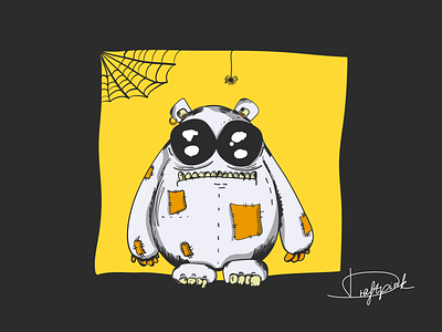 OwnCreature #1 / Lionel bear creature cute monster design digitalart draftpink draw horror ipadpro ipadproart lionel little little monster monster own piercing spider spooky vector yellow