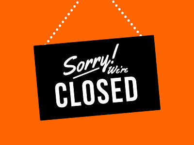 Sorry we're closed americana cafe coffee food illustration restaurant retro sign typography