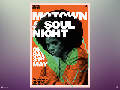 Motown & Soul Night americana gig poster halftone motown music poster retro series soul typography vintage