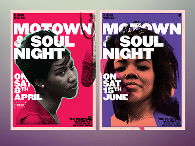 Motown & Soul Night pt 2 americana gig poster halftone motown music poster print retro series soul typography vintage