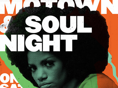 Motown & Soul Night detail gig poster halftone motown music poster retro series soul typography vintage