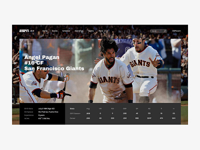 Player bio baseball desktop landing news numbers sport stats