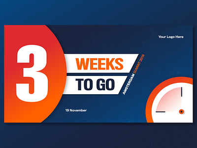 Event Summit | Conference Social Media Banner | 3 Weeks To Go banner calendar design conference countdown events illustration linked banner socialmedia