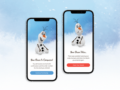 Success/Failure Disney Shop UI