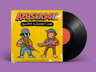 Jett Peck & Diztrict Star - "APE SEASON" Beatpack cover art. album art artwork beatmaker beats cd cover design drawing graphic illustration music sleeve vinyl wrap