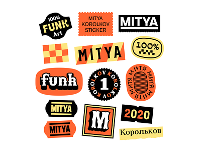 FUNKY STICKERS art design emblem graphic icon illustration label logo mark print sign sticker stickers typogaphy
