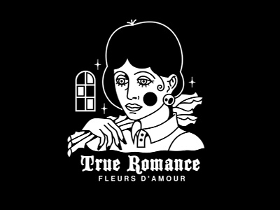 "TRUE ROMANCE" art design drawing fashion graphic graphics illustration lineart love portrait print romantic style woman