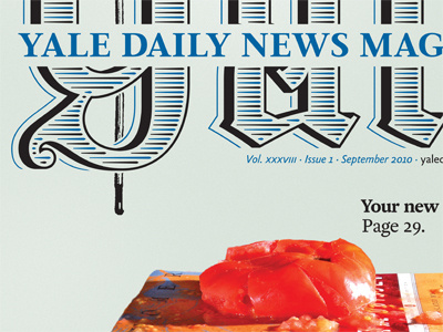 Yale Daily News Magazine redesign, cover blackletter college ff yoga literary magazine magneta prototype redesign tomato yale