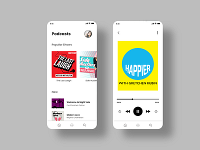 Podcast App Concept. :) app design flat minimal ui ux