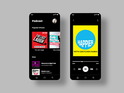 Dark Theme - Podcast App Concept! :D