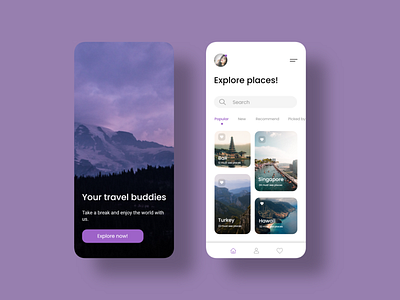 Travel App! ✈️ app clean design flat minimal mobile type ui ux web