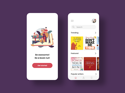 Book Reading App app clean design flat graphic design minimal mobile ui ux web