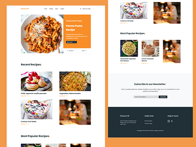 Food Blog Website. clean design flat graphic design minimal mobile ui ux web website