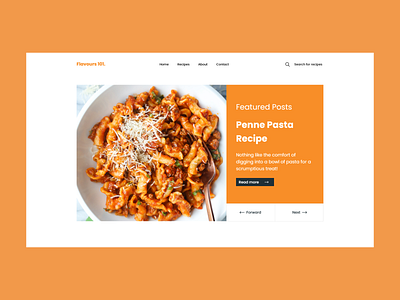 Food Blog Website clean design flat graphic design minimal mobile ui ux web website