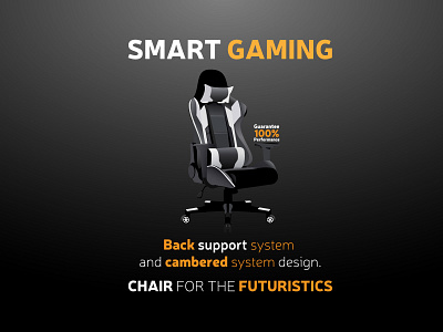 Comfortable computer chair for gamers illustration