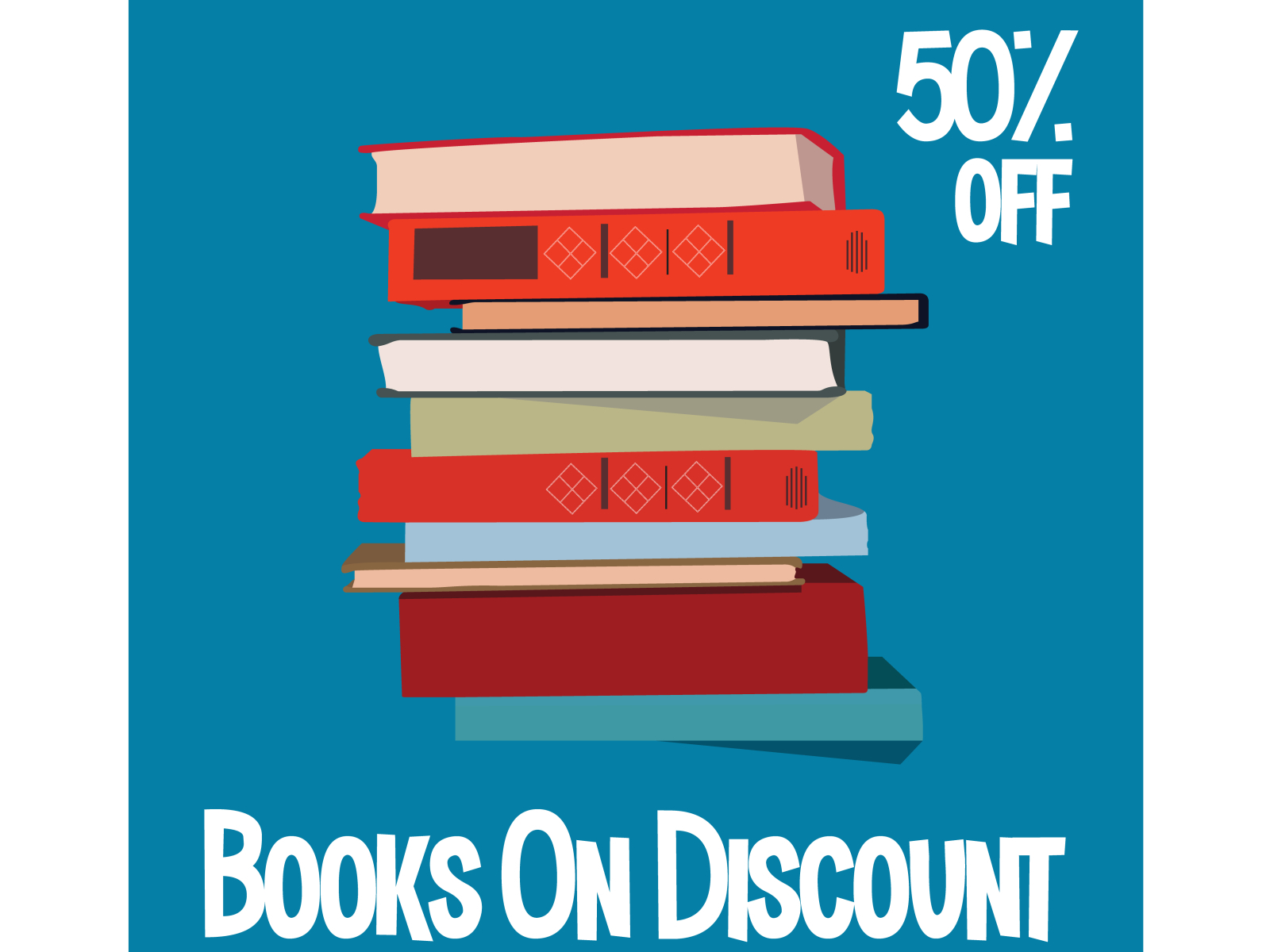 Books sell Vector illustration for poster, banner, advertising. by