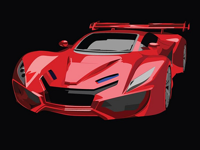 Sports Red Car Vector