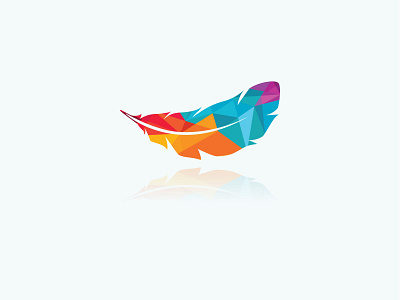 free Polygonal feather vector design.