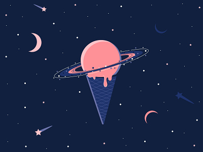 Space ice cream art branding colors design graphic design ice cream illustration space vector