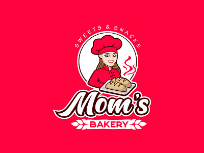 Mom s Bakery logo design