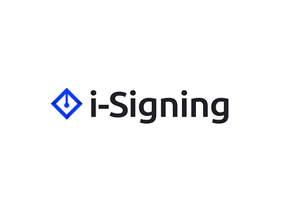 Electronic signature platform logo branding design flat logo