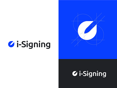 Electronic signature platform logo branding flat logo