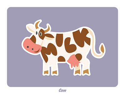 Animal farm: Cow illustration vector