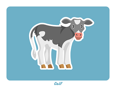 Animal farm: Calf illustration vector