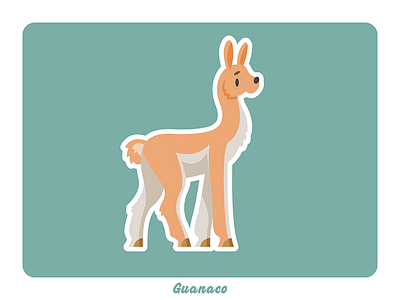 Animal farm: Guanaco illustration vector