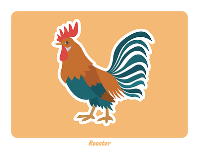 Animal farm: Rooster illustration vector
