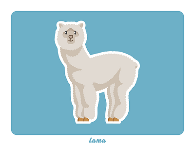 Animal farm: Lama illustration vector