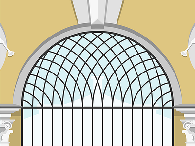 Gothic lattice architecture illustration vector