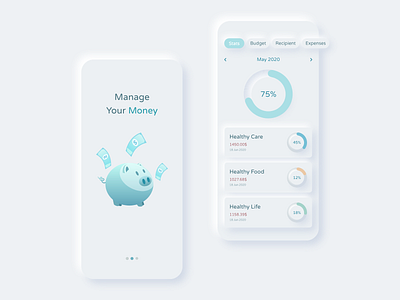 UI App_Neumorphism app design minimal neumorphic neumorphism ui ux