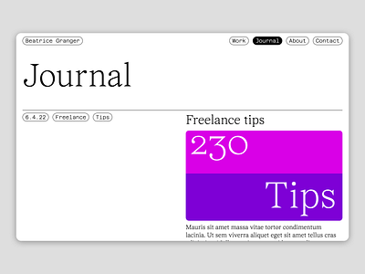 Beatrice Granger — Portfolio cv graphic design portfolio template typography ui webdesign webflow website