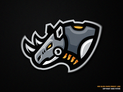 Iron Black Rhino animal logo branding esports fifnine gaming iron logo mascot mech rhino sports logo tech logo visual identity